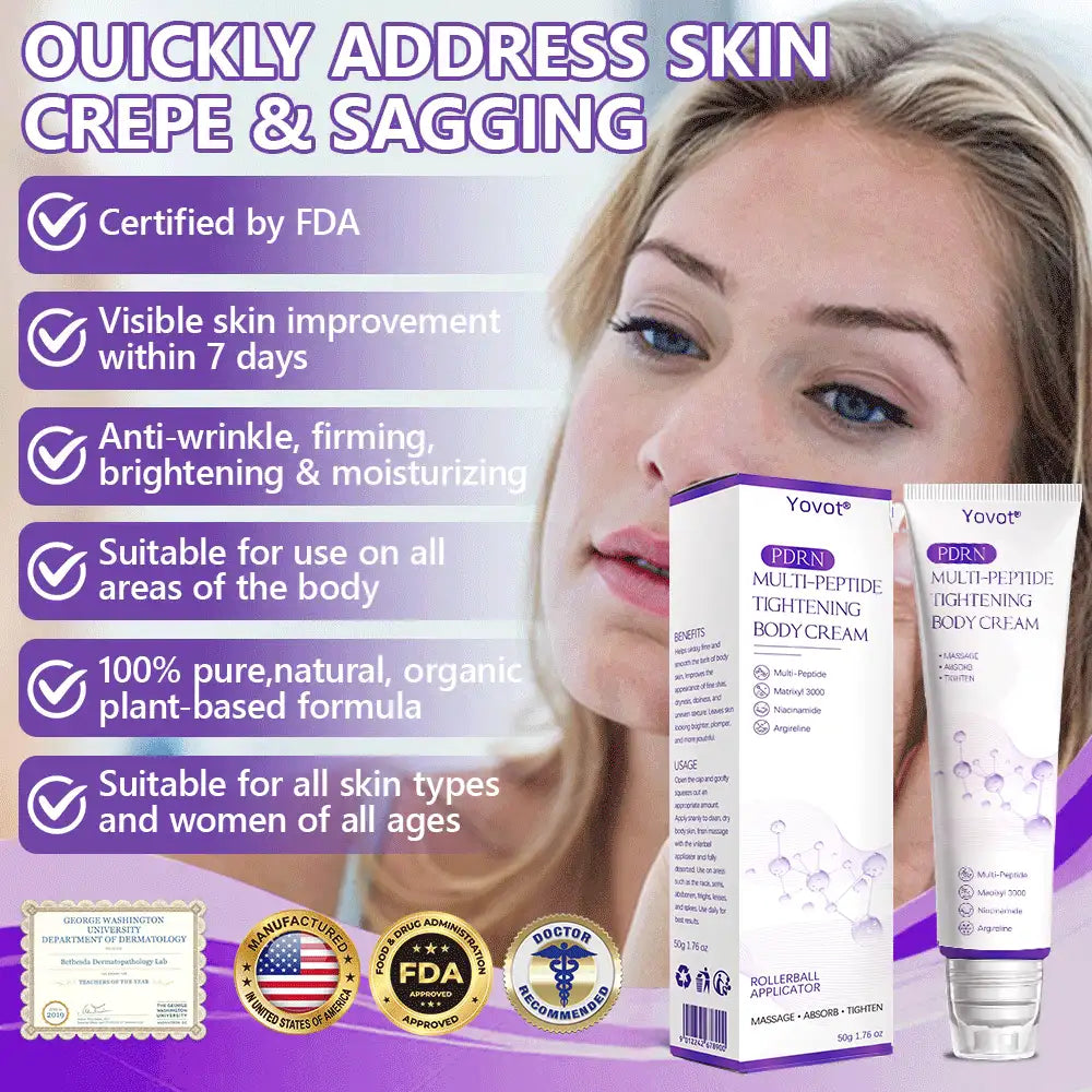 Enjoy an exclusive 30% discount: Yovot® PDRN Multi-Peptide Massaging Body Roller Cream- Anti-aging, Hydrating, Skin Firming & Lifting, Skin Repair, Even Tone, Acne and Dark Spot Treatment, Wart and Mole Removal, and Psoriasis Relief